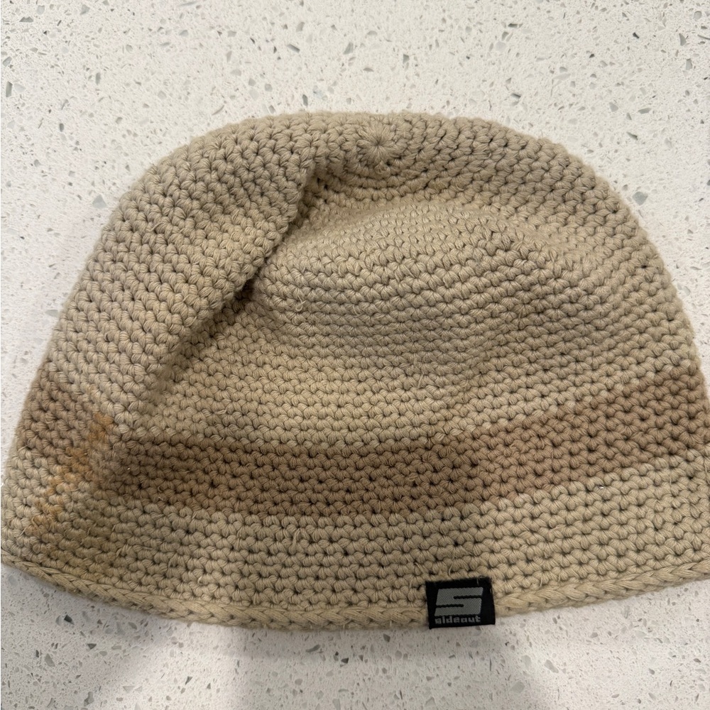Tan and Brown Knit Beanie by Sideout